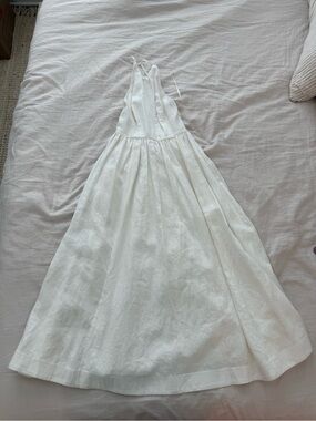 Reformation Percy White Linen Halter Maxi Dress